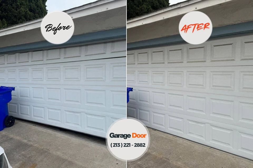 Before and after: garage door repair Chelsea, MA